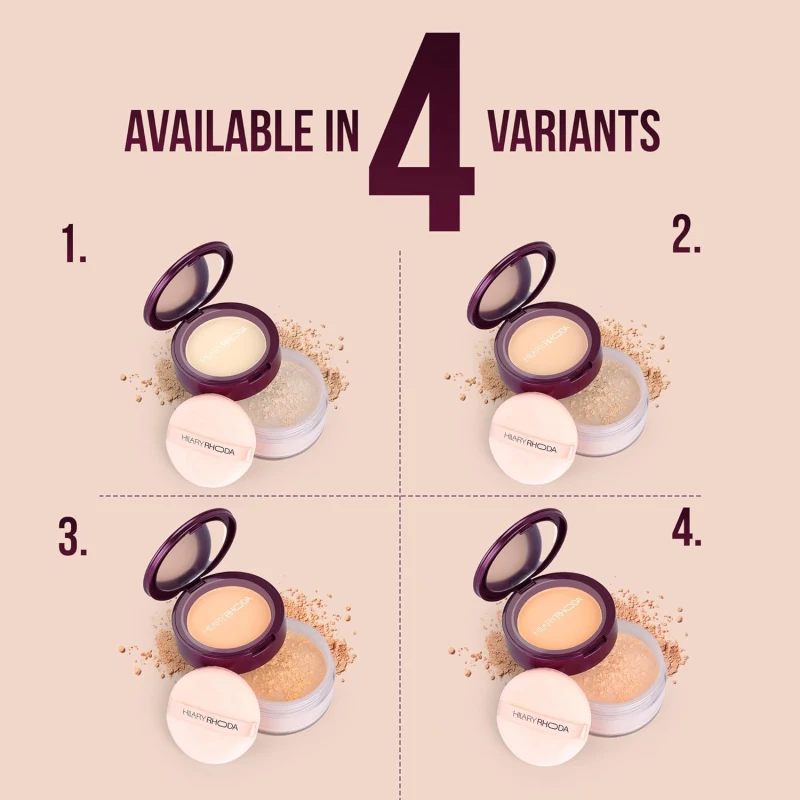 Hilary Rhoda Compact & Loose Powder | Beige | 2-in-1 Setting Powder for Oil Control & Matte Finish | Weightless | Blends Effortlessly | Long-Lasting | Hides Imperfections | for Indian Skintone | (Shade 03) 32g thumbnail 7